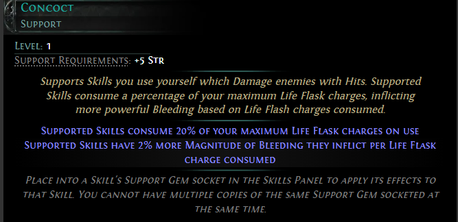 PoE2 update 0.2.0 dawn of the hunt New Support Gem Concoct